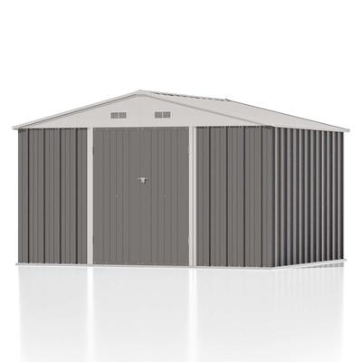 Patiowell 10 Ft. x 8 Ft. / 10 Ft. Metal Outdoor Storage Shed with Goods Shelf