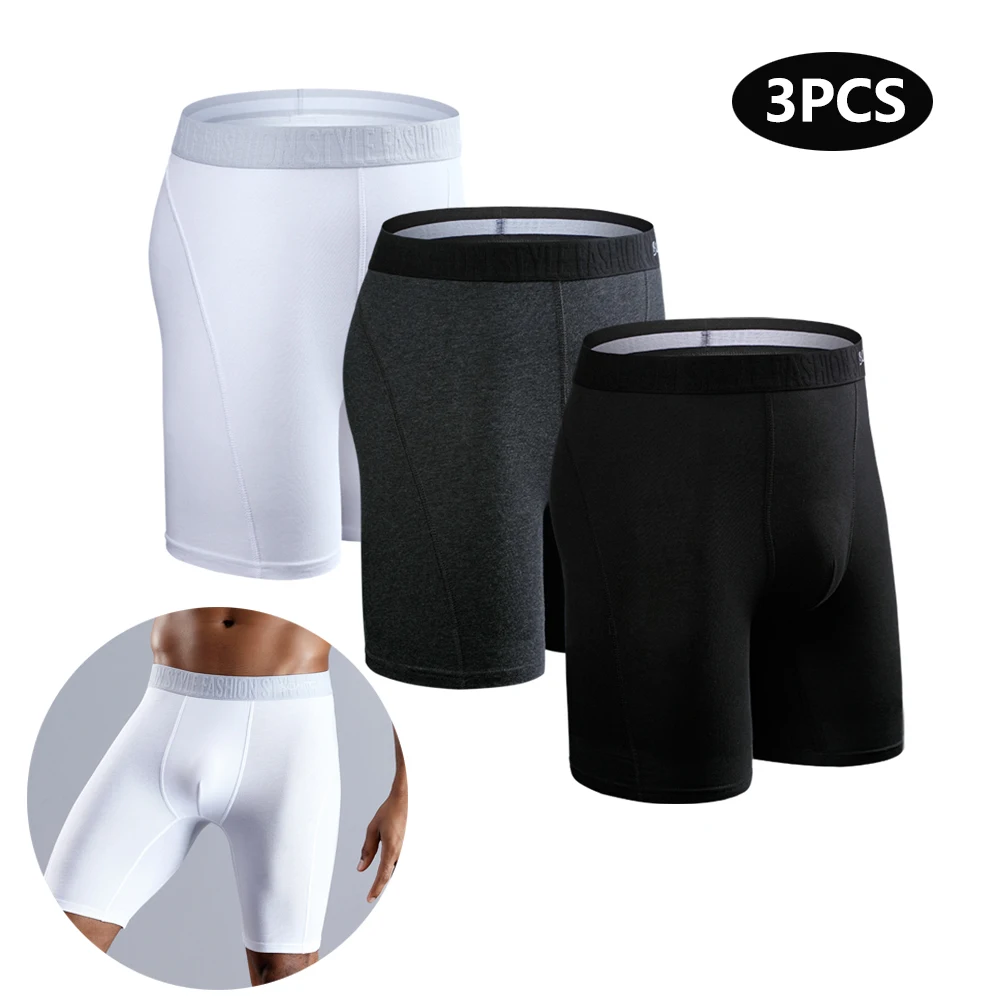 3 stücke Lange Boxer Für Mann Unterwäsche Viele Herren Unterhosen Baumwolle Schlüpfer der Männer Familie Boxershorts Boxer Sexy Männliche Shorts calecon Image