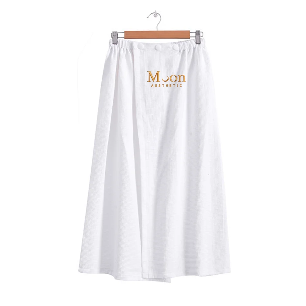 AHSNME Bademantel mit individuellem Logo und Monogramm-Buchstaben für Damen, Schönheitssalon, Bademantel aus reiner Baumwolle, individueller Baderock Image