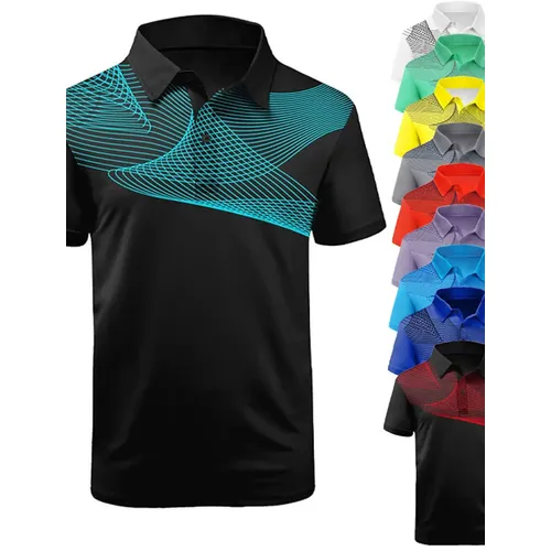 2024 Herren Polos hirt Golf Shirt Grafik drucke Geometrie lineare Turndown Outdoor Street Kurzarm