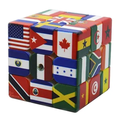 3D-Druck National flagge Magic Speed Cube 3x3x3 Relief-Effekt Braille Cubo Puzzle Iq Spiele Image