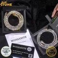 TUHE Unisex Moissanite Tennis S925 Collana VVS1 Moissanite Tennis Catena S925 Argento Per Uomo Donna Regalo Passa Diamanti Test