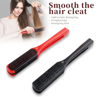Lisseur de cheveux en forme de V peigne à attelle outils de coiffure brosse plate poils en