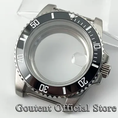 Goutent 40mm Cases Men's Watch Ceramic Bezel Sapphire Glass Fit NH34 NH35 NH36 Miyota 8215 821A ETA