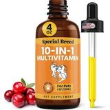 10-in-1 Liquid Multivitamin for Dogs and Cats 4 Ounce Multi Vitamin Supplement Vitamin for Dogs Vitamins for Cats with Glucosamine & Cranberry 4 oz