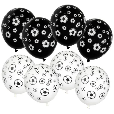 Luftballons Fußball, schwarz/weiß, 30 cm Ø, 8 Stück Image