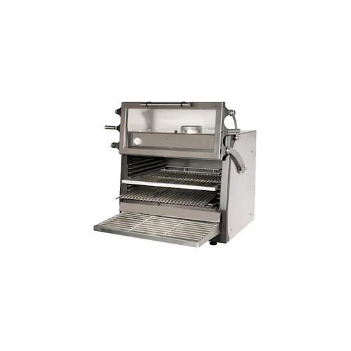 Holzkohlegrill mit hebarer glastür mit gitter von 1060x625 - 1300x780x830 mm - 52401021 Eurast