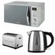 SILVER TOWER Digital Microwave 1.7L 2.2kW Jug Kettle & Silver SS 2 Slice Toaster