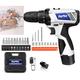 (hite Battery Drill w/2 Batteries) Cordless Drill Driver Drill Bits Set with 26CS Drilling Accessories kit, Cordless Hand Drills Electric Screw Driver