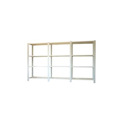 SimonRack Modul aus 3 Officlick-Regalen mit je 4 Holzböden. Weiß/Weiß 1500x2700x300 mm Image