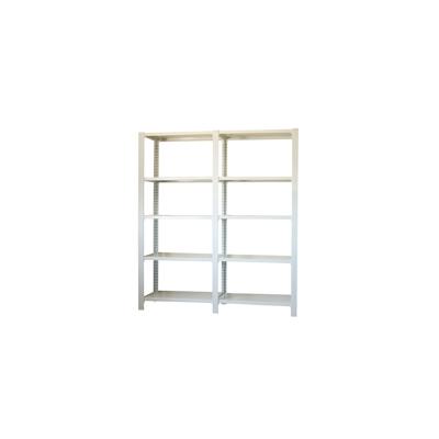 SimonRack Modul aus 2 Officlick-Regalen mit je 5 Böden. Weiß/Weiß 2100x1800x300 mm Image