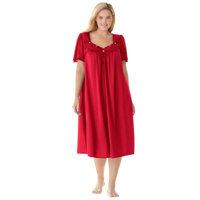 Plus Size Women's Short Silky Lace-Trim Gown by On...