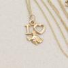 Disney Jewelry | 14k Yellow Gold I Love Mickey Mouse Necklace 18" Chain Disney | Color: Gold | Size: 7/8'' X 1/2'' 18'' Chain