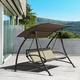Patio Swing Porch Hang Club Bench Chair, Outdoor Patio Swing with Stand, Rocking Chair Outdoor Swing Waterproof Sunscreen and Courtyard Terrace Iron Swing Home