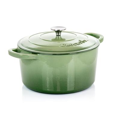 Crock-Pot Artisan 2Pc 7Qt Enamled Cast Iron Dutch Oven Pistachio Green