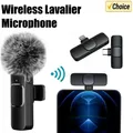 Microfono lavalier wireless Mini microfono portatile per registrazione audio video per iPhone Android Batteria a lunga durata Trasmissione in diretta da gioco