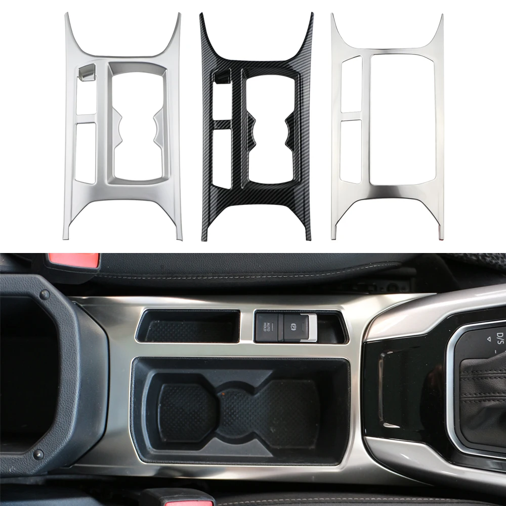 Auto Styling Konsole Zentrale Front Wasser Tasse Halter Panel Abdeckung Trim 1PC Fit für Volkswagen T-Roc T Roc 2018 - 2022 Zubehör Image