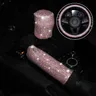 Coprivolante per Auto 3 pezzi coprivolante per freno a mano con Glitter rosa Bling coprivolante per