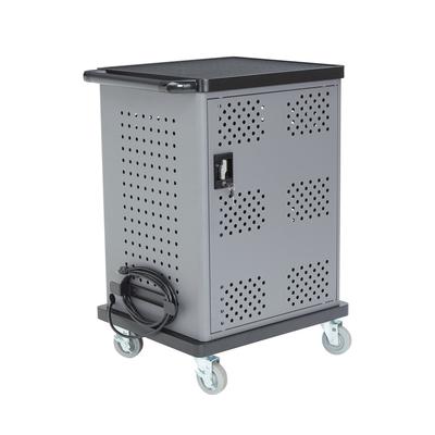 National Public Seating DCC Oklahoma Sound DCC Series Laptop Charging Cart w/ (2) Shelves - 12 ft Cord, Steel, Gray