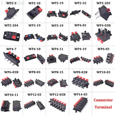 Cltgxdd 1pcs 2 3 4 6 8 10 12 14 Positions Connector Terminal Push In Jack Load Spring Audio Speaker