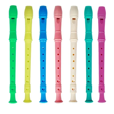 8 Holes Plastic Recorder Long Flute Musical Woodwind Instrument Colorful Clarinet with Cleaning