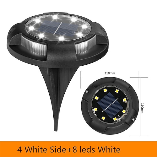 8St 4 Stück 1 Stück 1 W LED-Solarleuchten Pathway Lights Laternen Solar-angetrieben Wasserdicht Dekorativ Warmweiß Weiß 1.2 V Außenbeleuchtung Schwimmbad Hof 48 LED-Perlen Weihnachten Neujahr Image