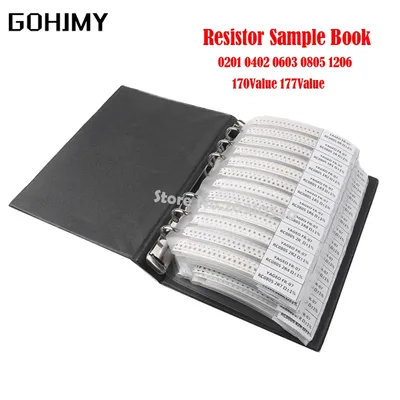 4250PCS 8500PCS 8850PCS 0201 0402 0603 0805 1206 GOHJMY Resistor Sample blank Book 1% SMD Assorted