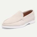 Mocassini in pelle scamosciata beige classici da uomo - Scarpe casual slip-on comode