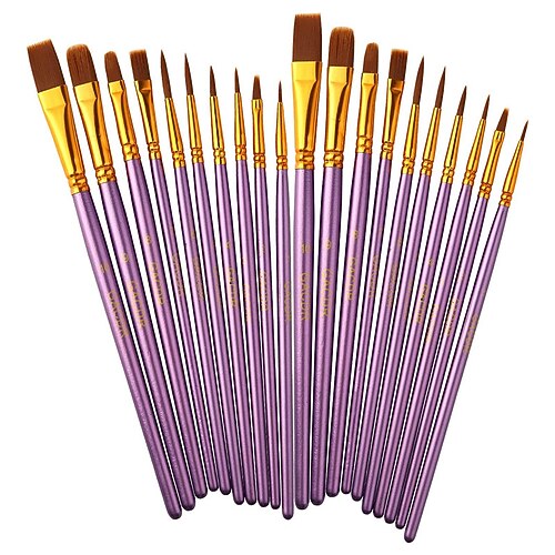 set di pennelli con 20 pennelli a testa tonda pennello in nylon pennello acrilico penna da disegno per studenti d'arte per dipingere