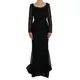 Dolce & Gabbana, Dresses, female, Black, 3Xs, Black Floral Sheath Dress