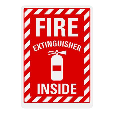 Lavex 14" x 10" Non-Reflective Aluminum "Fire Extinguisher Inside" Safety Sign
