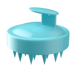 Intirilife Kopfhaut Massagebürste aus Silikon für Nass und Trocken in Blau - 8 x 7 cm Kopfhautbürste Haarbürste