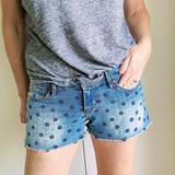 Levi's Shorts | Levi’s Shorty Short Denim Shorts Cut Offs Junior Size 7 Polka Dot Summer Jean | Color: Blue | Size: S
