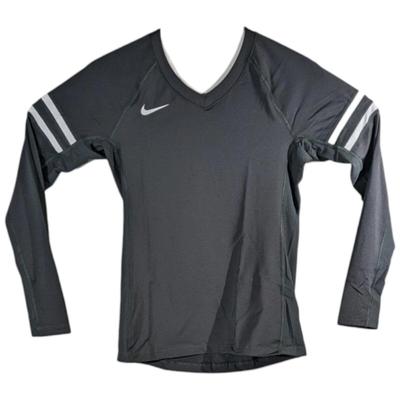 Nike Tops | Womens Large Long Sleeve Tight Running Shirt Nike Crossfit Gray White Stripes | Color: White | Size: L