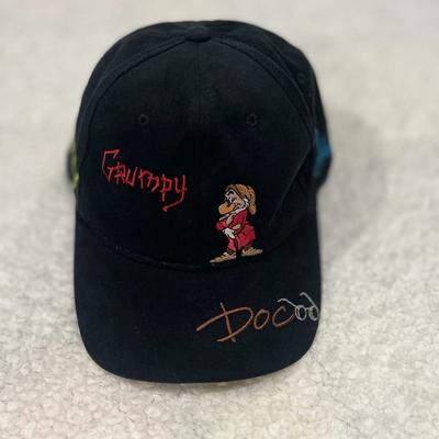 Disney Accessories | Walt Disney Seven Dwarfs Embroidered Faded Black Ball Cap Hat One Size | Color: Black | Size: Os