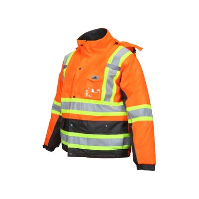 MCR Safety Vortex Hi-Vis Rainwear Winter Jacket Double Insulated Rip Stop Poly/PU ANSI 107 Class 3 and CSA Z96 Class 2 Level 2 Orange S VT31JHS