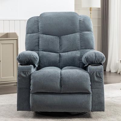 Oversized Heavy Duty Metal & Wood Frame Massage Rocker Recliner with Seat Heated Function, 2 Cup Holders and USB Charge Port
