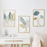 Nordic Home Wall Decor Macrame Wall Hanging Decor Metal Round Gold Ginkgo Leaf Wall Stickers