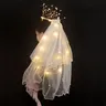 Romantico moda damigella d'onore forcina velo bianco velo da sposa velo da sposa LED velo da sposa