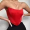 Senza maniche con spalle scoperte in velluto moda corsetto sexy crop top gilet intimo femminile top