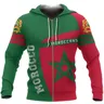 3D Marokko Emblem Druck Reiß verschluss Hoodies für Männer Soiritual Totem die Flagge von Marokko