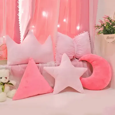 Sterne Mond Form Kissen Mädchen Rosa Nette Schlaf Kissen Büro Kissen Nacht Kissen Decor Hause Image