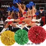 1 Paar/1pc Kunststoff griff Metallic Streamer Pompons Cheerleading Jubel Pom Pom Ball Jubel Tanz
