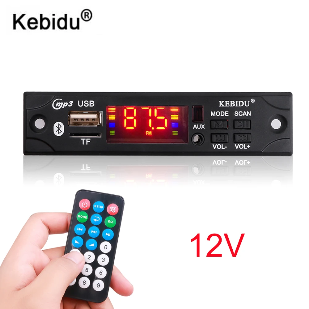 Auto Audio FM Radio Modul Drahtlose Bluetooth 5V 12V MP3 WMA Decoder Board MP3 Player Mit Fernbedienung unterstützung USB TF Image