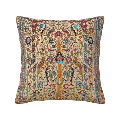 Antike persische Teppich-Kissenbezug aus Seide, Bohemian-Stil, türkisch, ethnisch, Kelim, weich, Image