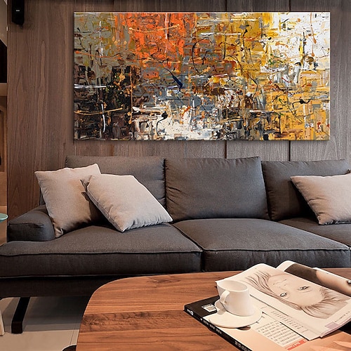 Hang-Ölgemälde Handgemalte Horizontal Abstrakt Abstrakte Landschaft Modern Ohne Innenrahmen (ohne Rahmen) Image