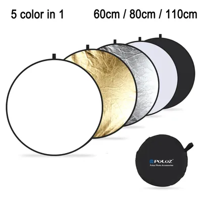 PULUZ 5 Color in 1 Photography Reflector Board 60cm / 80cm / 110cm Folding Photo Studio Reflector
