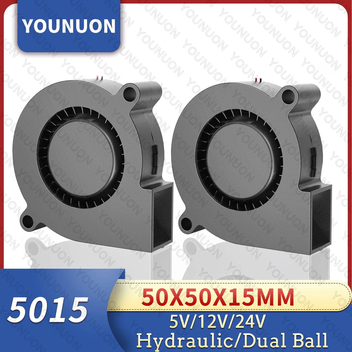 5015 5cm DC 5V 12V 24V 2Pin Dual Ball/Hydraulic Bearing Brushless Cooling Turbine Blower Fan 50mm x 15mm Blower Cooler Fan