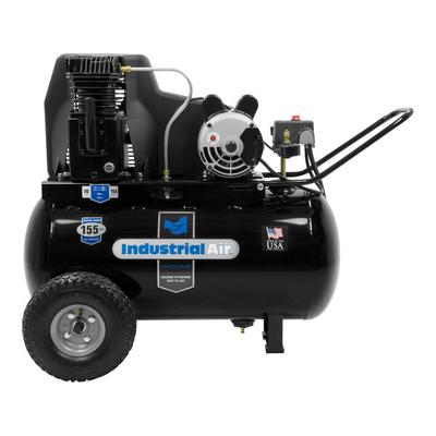 Industrial Air 20 Gallon Portable Horizontal Cast Iron Single-Stage Air Compressor with Cast Iron Pump IPA1882054 - 1.9 hp, 120V