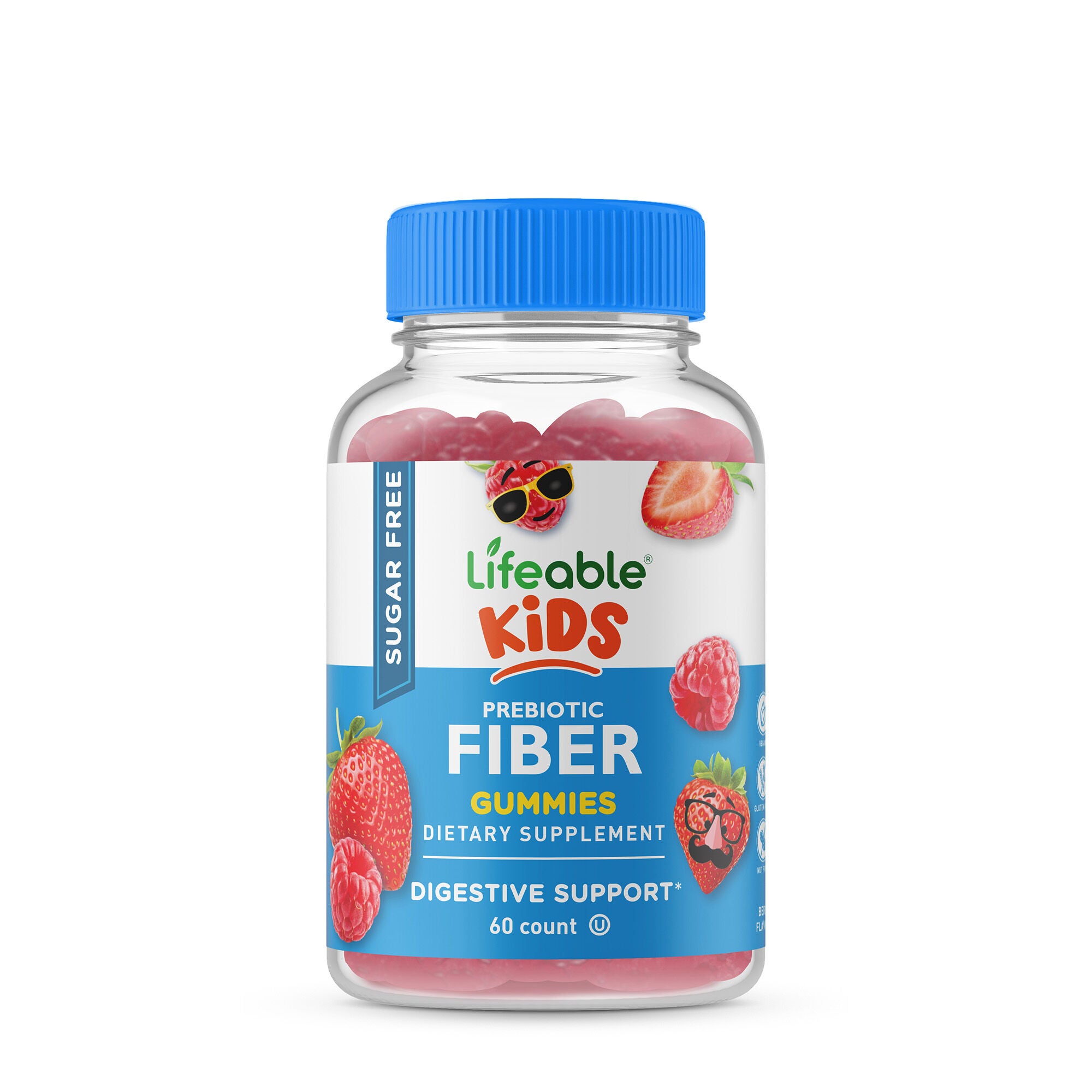 Kids Sugar Free Prebiotic Fiber Vegan - 60 Gummies (60 Servings)